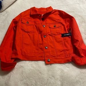 Orange denim jacket NWT